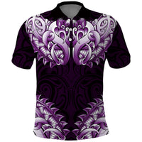 New Zealand Ta Moko Polo Shirt Aotearoa Maori Chest Tattoo Purple LT14 Purple - Polynesian Pride