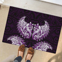 New Zealand Ta Moko Rubber Doormat Aotearoa Maori Chest Tattoo Purple LT14 - Polynesian Pride