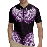 New Zealand Ta Moko Rugby Jersey Aotearoa Maori Chest Tattoo Purple LT14 - Polynesian Pride