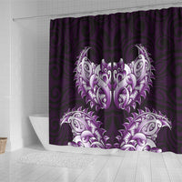 New Zealand Ta Moko Shower Curtain Aotearoa Maori Chest Tattoo Purple LT14 - Polynesian Pride