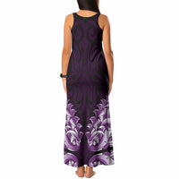 New Zealand Ta Moko Tank Maxi Dress Aotearoa Maori Chest Tattoo Purple LT14 - Polynesian Pride