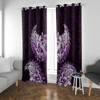 New Zealand Ta Moko Window Curtain Aotearoa Maori Chest Tattoo Purple LT14 With Grommets Purple - Polynesian Pride