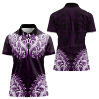 New Zealand Ta Moko Women Polo Shirt Aotearoa Maori Chest Tattoo Purple LT14 - Polynesian Pride