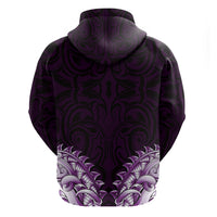 New Zealand Ta Moko Zip Hoodie Aotearoa Maori Chest Tattoo Purple LT14 - Polynesian Pride