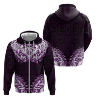 New Zealand Ta Moko Zip Hoodie Aotearoa Maori Chest Tattoo Purple LT14 - Polynesian Pride
