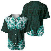 New Zealand Ta Moko Baseball Jersey Aotearoa Maori Chest Tattoo Turquoise LT14 - Polynesian Pride
