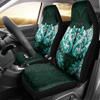 New Zealand Ta Moko Car Seat Cover Aotearoa Maori Chest Tattoo Turquoise LT14 - Polynesian Pride