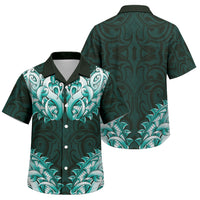 New Zealand Ta Moko Family Matching Off Shoulder Maxi Dress and Hawaiian Shirt Aotearoa Maori Chest Tattoo Turquoise LT14 Son's Shirt Turquoise - Polynesian Pride