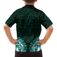 New Zealand Ta Moko Kid Hawaiian Shirt Aotearoa Maori Chest Tattoo Turquoise LT14 - Polynesian Pride