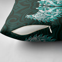 New Zealand Ta Moko Pillow Cover Aotearoa Maori Chest Tattoo Turquoise LT14 - Polynesian Pride