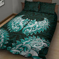 New Zealand Ta Moko Quilt Bed Set Aotearoa Maori Chest Tattoo Turquoise LT14 - Polynesian Pride