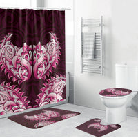 New Zealand Ta Moko Bathroom Set Aotearoa Maori Chest Tattoo Pink LT14 Bathroom Set (4 pcs) Pink - Polynesian Pride