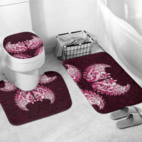 New Zealand Ta Moko Bathroom Set Aotearoa Maori Chest Tattoo Pink LT14 Mat Set Only (3 pcs) One Size Pink - Polynesian Pride