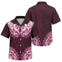 New Zealand Ta Moko Family Matching Puletasi and Hawaiian Shirt Aotearoa Maori Chest Tattoo Pink LT14 Son's Shirt Pink - Polynesian Pride
