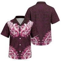 New Zealand Ta Moko Family Matching Tank Maxi Dress and Hawaiian Shirt Aotearoa Maori Chest Tattoo Pink LT14 Son's Shirt Pink - Polynesian Pride