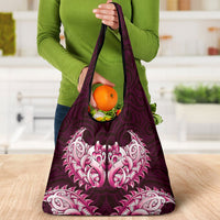 New Zealand Ta Moko Grocery Bag Aotearoa Maori Chest Tattoo Pink LT14 - Polynesian Pride