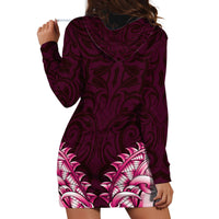 New Zealand Ta Moko Hoodie Dress Aotearoa Maori Chest Tattoo Pink LT14 - Polynesian Pride