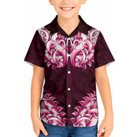 New Zealand Ta Moko Kid Hawaiian Shirt Aotearoa Maori Chest Tattoo Pink LT14 Kid Pink - Polynesian Pride