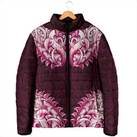 New Zealand Ta Moko Padded Jacket Aotearoa Maori Chest Tattoo Pink LT14 - Polynesian Pride