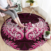 New Zealand Ta Moko Round Carpet Aotearoa Maori Chest Tattoo Pink LT14 - Polynesian Pride
