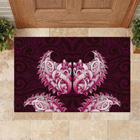 New Zealand Ta Moko Rubber Doormat Aotearoa Maori Chest Tattoo Pink LT14 Pink - Polynesian Pride