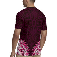 New Zealand Ta Moko Rugby Jersey Aotearoa Maori Chest Tattoo Pink LT14 - Polynesian Pride