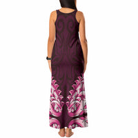 New Zealand Ta Moko Tank Maxi Dress Aotearoa Maori Chest Tattoo Pink LT14 - Polynesian Pride