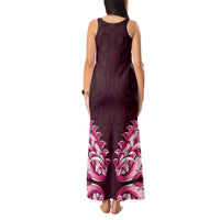 New Zealand Ta Moko Tank Maxi Dress Aotearoa Maori Chest Tattoo Pink LT14 - Polynesian Pride