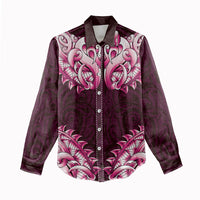 New Zealand Ta Moko Women Casual Shirt Aotearoa Maori Chest Tattoo Pink LT14 - Polynesian Pride