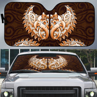 New Zealand Ta Moko Auto Sun Shade Aotearoa Maori Chest Tattoo Orange LT14 Orange - Polynesian Pride