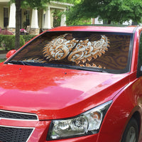 New Zealand Ta Moko Auto Sun Shade Aotearoa Maori Chest Tattoo Orange LT14 - Polynesian Pride