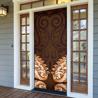 New Zealand Ta Moko Door Cover Aotearoa Maori Chest Tattoo Orange LT14 - Polynesian Pride