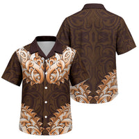 New Zealand Ta Moko Family Matching Puletasi and Hawaiian Shirt Aotearoa Maori Chest Tattoo Orange LT14 Son's Shirt Orange - Polynesian Pride