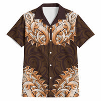 New Zealand Ta Moko Hawaiian Shirt Aotearoa Maori Chest Tattoo Orange LT14 Orange - Polynesian Pride