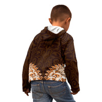 New Zealand Ta Moko Kid Hoodie Aotearoa Maori Chest Tattoo Orange LT14 - Polynesian Pride