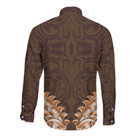 New Zealand Ta Moko Long Sleeve Button Shirt Aotearoa Maori Chest Tattoo Orange LT14 - Polynesian Pride