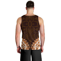 New Zealand Ta Moko Men Tank Top Aotearoa Maori Chest Tattoo Orange LT14 - Polynesian Pride