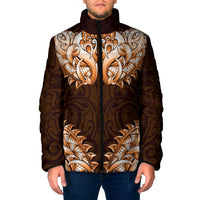 New Zealand Ta Moko Padded Jacket Aotearoa Maori Chest Tattoo Orange LT14 Men Orange - Polynesian Pride