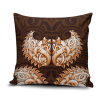 New Zealand Ta Moko Pillow Cover Aotearoa Maori Chest Tattoo Orange LT14 Orange - Polynesian Pride