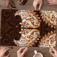 New Zealand Ta Moko Puzzle Aotearoa Maori Chest Tattoo Orange LT14 - Polynesian Pride