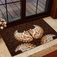 New Zealand Ta Moko Rubber Doormat Aotearoa Maori Chest Tattoo Orange LT14 - Polynesian Pride