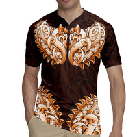 New Zealand Ta Moko Rugby Jersey Aotearoa Maori Chest Tattoo Orange LT14 - Polynesian Pride