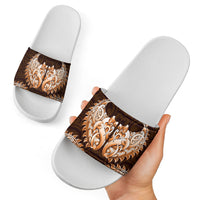 New Zealand Ta Moko Slide Sandals Aotearoa Maori Chest Tattoo Orange LT14 - Polynesian Pride