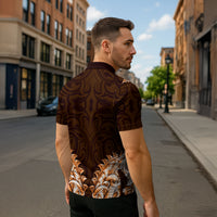 New Zealand Ta Moko Zipper Polo Shirt Aotearoa Maori Chest Tattoo Orange LT14 - Polynesian Pride