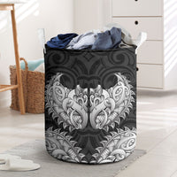 New Zealand Ta Moko Laundry Basket Aotearoa Maori Chest Tattoo Black LT14 Black - Polynesian Pride