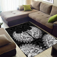 New Zealand Ta Moko Area Rug Aotearoa Maori Chest Tattoo Black LT14 - Polynesian Pride
