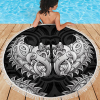 New Zealand Ta Moko Beach Blanket Aotearoa Maori Chest Tattoo Black LT14 - Polynesian Pride