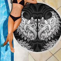 New Zealand Ta Moko Beach Blanket Aotearoa Maori Chest Tattoo Black LT14 - Polynesian Pride