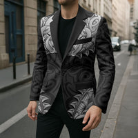 New Zealand Ta Moko Blazer Aotearoa Maori Chest Tattoo Black LT14 - Polynesian Pride