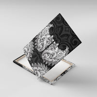New Zealand Ta Moko Canvas Wall Art Aotearoa Maori Chest Tattoo Black LT14 With Frame Black - Polynesian Pride